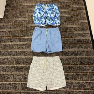 Laguna Men’s Blue and White Swim Trunks Trio